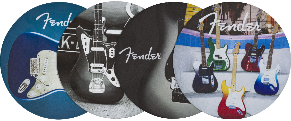 FENDER SOUS-VERRES GUITARES EN CUIR MULTICOLORE LOT DE 4