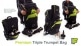 FUNDA TRIPLE TROMPETTE BLACK/GREEN LIME PB-06-L