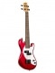 SOLID BODY U-BASS, 4 CORDES + HOUSSE - METALLIC RED