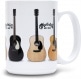 MUG,CERAMIC,WITHGUITARS,WHITE,15OZ