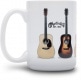 MUG,CERAMIC,WITHGUITARS,WHITE,15OZ