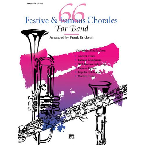 ERICKSON FRANK - 66 FESTIVE AND FAMOUS CHORALES - BASS CLARINET