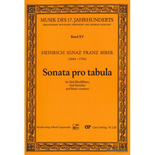 BIBER HEINRICH IGNAZ FRANZ - SONATA PRO TABULA - CONDUCTEUR