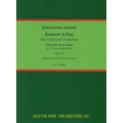 AMON JOHANNES - CONCERTO A-DUR - ALTO & PIANO 