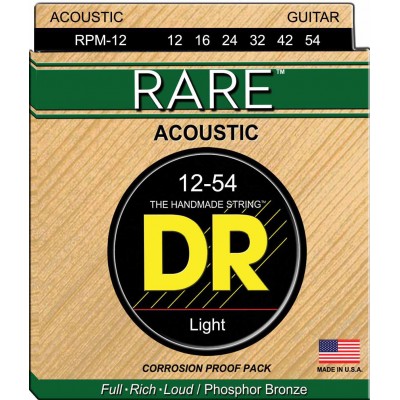 DR STRINGS RPM-12 RARE PHOSPHOR BRONZE LIGHT 12-54