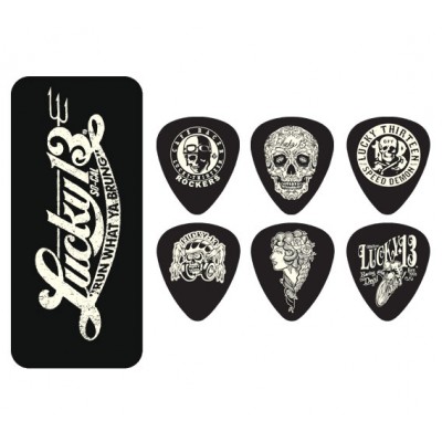 JIM DUNLOP L13CT73 BOITE EN METAL DE 6 MOTIF LUCKY 13