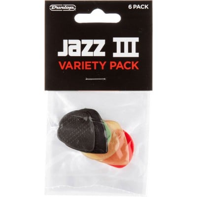 JIM DUNLOP VARIETY PACK JAZZ III, 6 PICKS