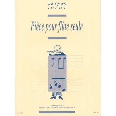 IBERT J. - PIECE POUR FLUTE TRAVERSIERE SEULE