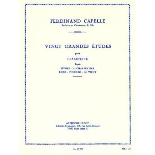 LEDUC CAPELLE FERDINAND - 20 GRANDES ETUDES - CLARINETTE