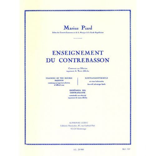 PIARD M. - ENSEIGNEMENT DU CONTREBASSON 