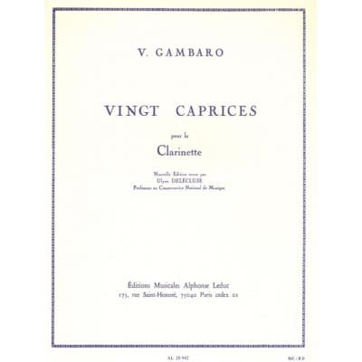 GAMBARO V. - 20 CAPRICES - CLARINETTE