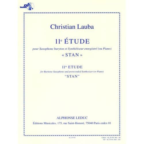 LEDUC LAUBA CHRISTIAN - 11e ETUDE "STAN" - SAXOPHONE BARYTON & SYNTHETISEUR ENREGISTRE (OU PIANO) + CD