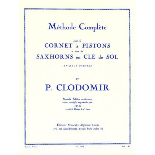  Clodomir P. - Methode Complete Vol.2 Pour Le Cornet A Pistons Ou Tout Saxhorn Clé De Sol 