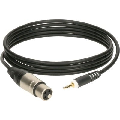 CONNECTION-CABLE BLACK 3M,XLR 3 FEMALE - MINI JACK 3P, GOLD CONTACT