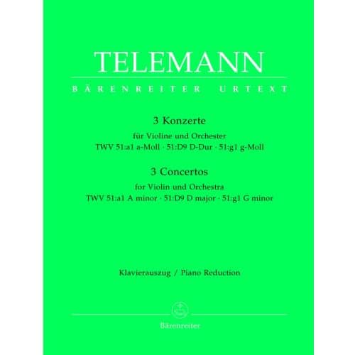  Telemann G.p. - 3 Concertos Pour Violon Et Orchestre - Violon, Piano