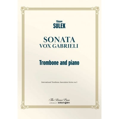 SULEK S. - SONATA - TROMBONE and PIANO