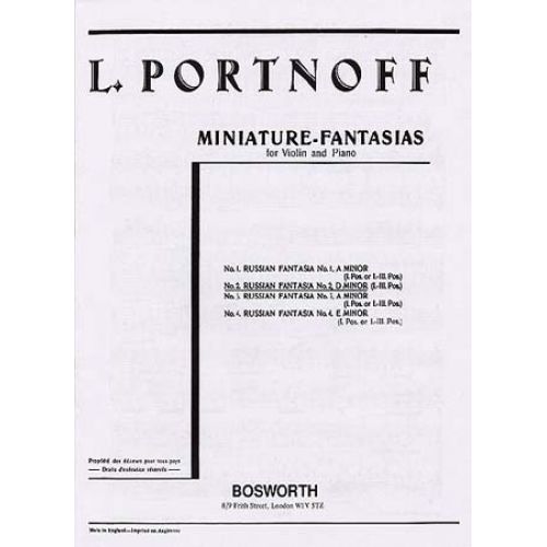  Portnoff - Fantaisie Russe N°2, Re Mineur - Violon / Piano