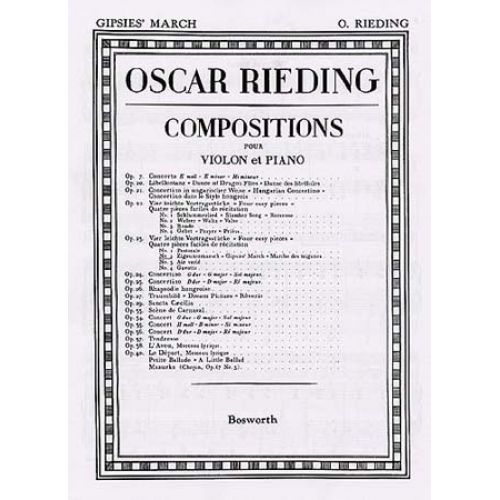  Rieding Oscar - Gipsies' March Op.23 N°2 - Violon, Piano