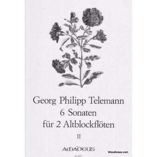 TELEMANN G.P. - 6 SONATAS VOL. 2 - 2 TREBLE RECORDERS