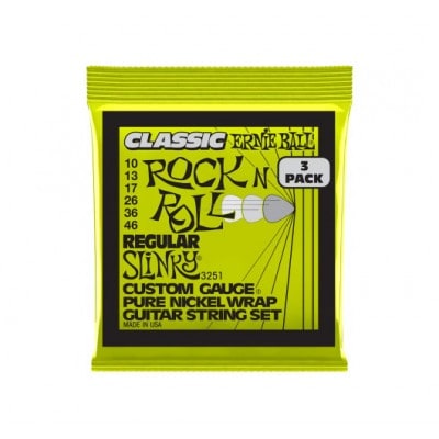 ERNIE BALL 3251 CLASSIC RNR REGULAR SLINKY 10-46 PACK DE 3