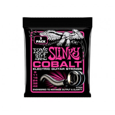 ERNIE BALL 3723 COBALT SUPER SLINKY 9-42 PACK DE 3