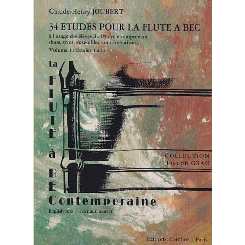  Joubert C.h. - 34 Etudes Pour La Flute A Bec Vol.1 : Etudes 1 A 17