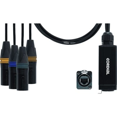 DMX ADAPTER - RJ45 4 XLR MALES 3 POINTS 70 CM