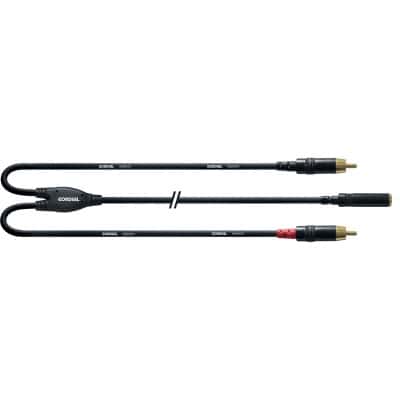 CABLE AND STRAP MINIJACK FEMALE STEREO/2 RCA 30 CM