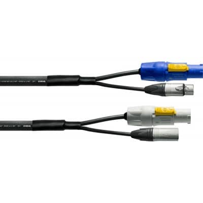 CABLE DMX XLR 3 POINTS + POWERCON 10 M