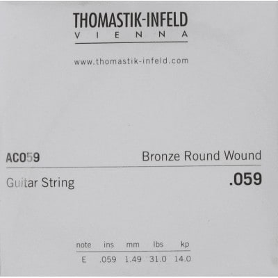 THOMASTIK AC059 PLECTRUM BRONZE FLAT WOUND 059