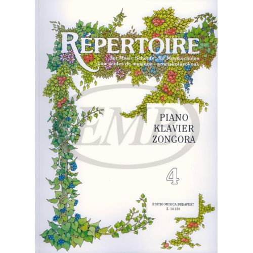 EMB (EDITIO MUSICA BUDAPEST) REPERTOIRE FOR MUSIC SCHOOLS VOL 4 - PIANO SOLO