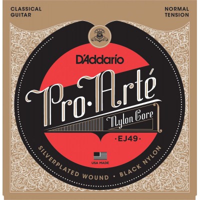 EJ49 PRO-ARTE BLACK NYLON CLASSICAL GUITAR STRINGS NORMAL TENSION