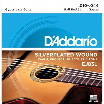 D'ADDARIO AND CO EJ83L GYPSY JAZZ SILVERPLATED WOUND BALL END LIGHT 10-44