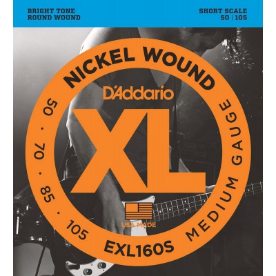 D'ADDARIO AND CO EXL160S NICKEL WOUND SHORT SCALE MEDIUM 50-105