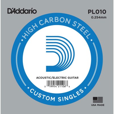 PL010 PLAIN STEEL GUITAR SINGLE STRING 10