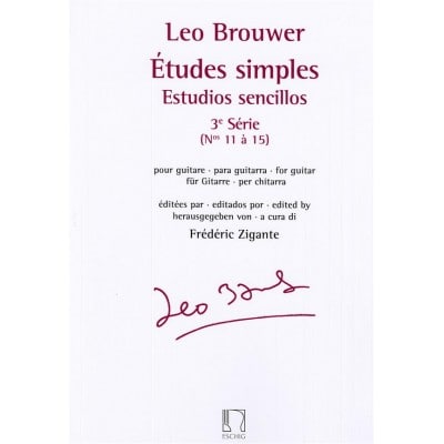 DURAND BROUWER LEO - ETUDES SIMPLES - ESTUDIOS SENCILLOS (SERIE 3)- GUITARE 