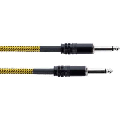 CABLE GUITARE JACK 3 M TWEED JAUNE