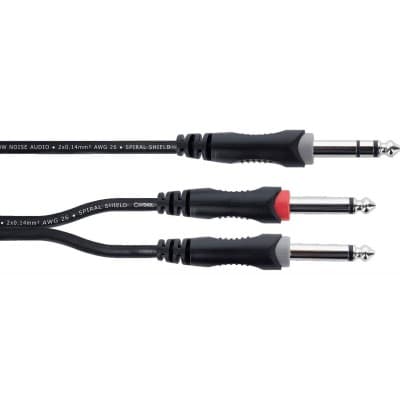 Y-CABLE STEREO MALE JACK STRAP / 2 MALE MONO JACKS 3 M