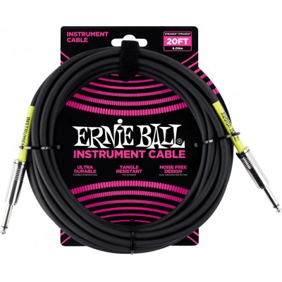 ERNIE BALL CLASSIC INSTRUMENT CABLES JACK/JACK 6M BLACK