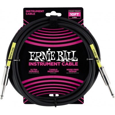 ERNIE BALL CLASSIC INSTRUMENT CABLES JACK/JACK 3M BLACK