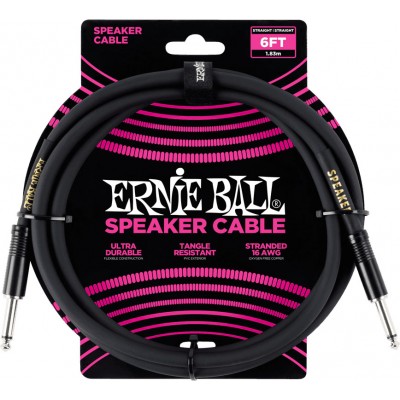 ERNIE BALL CABLES HAUT-PARLEUR CLASSIC JACK/JACK 183CM NOIR