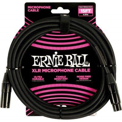 ERNIE BALL MICROPHONE CABLES XLR MALE/XLR FEMALE 4,5M BLACK