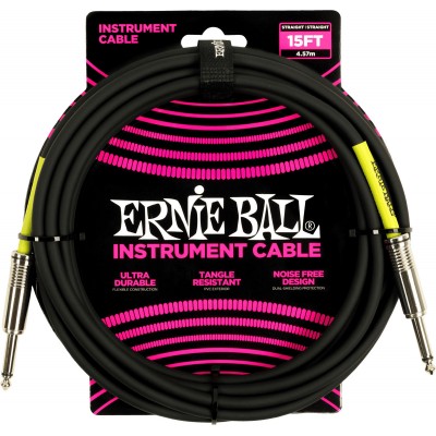 ERNIE BALL 4.5M JACK MONO MALE TO JACK MONO MALE BLACK