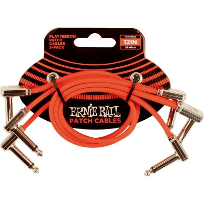 CABLES INSTRUMENT PATCH PACK DE 3 - COUDE FIN & PLAT - 30 CM - ROUGE