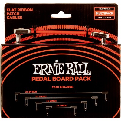 PEDALBOARD PACK - 10 PATCHES EN 4 LONGUEURS PANACHEES- COUDE FIN & PLAT - ROUGE