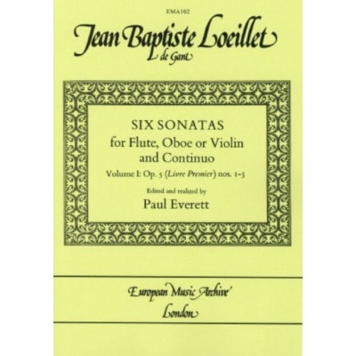 EUROPEAN MUSIC ARCHIVE LOEILLET J.B. - SIX SONATAS OP.5 VOL.1 - SONATAS 1-3 