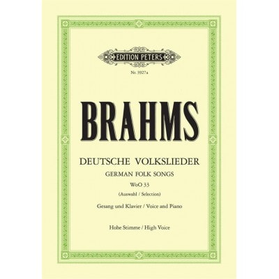 BRAHMS JOHANNES - SELECTION OF 20 GERMAN FOLK SONGS - VOIX HAUTE and PIANO