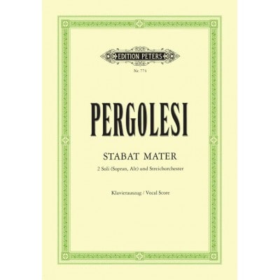 PERGOLESI GIOVANNI BATTISTA - STABAT MATER - VOCAL SCORE