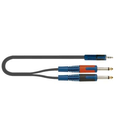 QUIKLOK RKSA1401 CABLE ROKSOLID MINIJACK STEREO 2 X JACK MONO 1 M