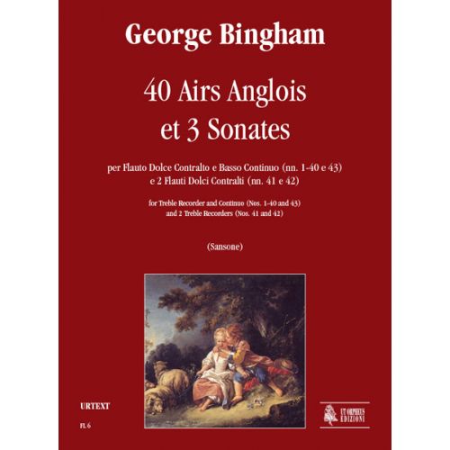 BINGHAM GEORGE - 40 AIRS ANGLOIS ET TROIS SONATES - FLUTE A BEC ALTO ET CONTINUO OU 2 FLUTES A BEC